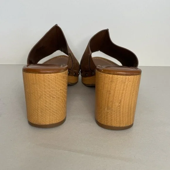 Clog Mules Sandals Brown Mia Women's 9 Faux Leather Boho Festival Hippie Clogs - Picture 4 of 13